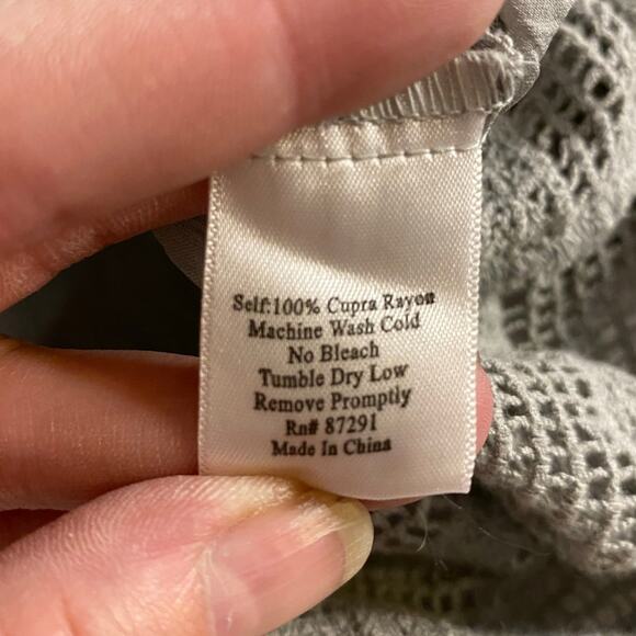 Johnny Was Boho Chic Crochet Lace Tunic Dress Gray XS - Picture 6 of 7